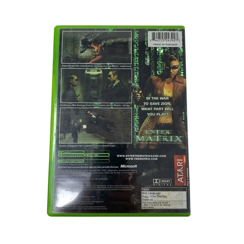 Enter the Matrix Original Xbox Complete Tested Video Game